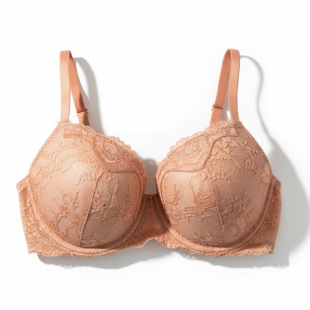 Victoria's Secret Dream Angels Lightly Lined Demi Floral Bra Fuchsia Size 34DD
